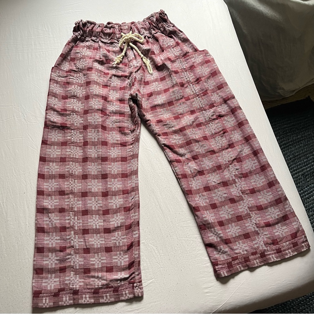 Plaid Wide Leg Pants